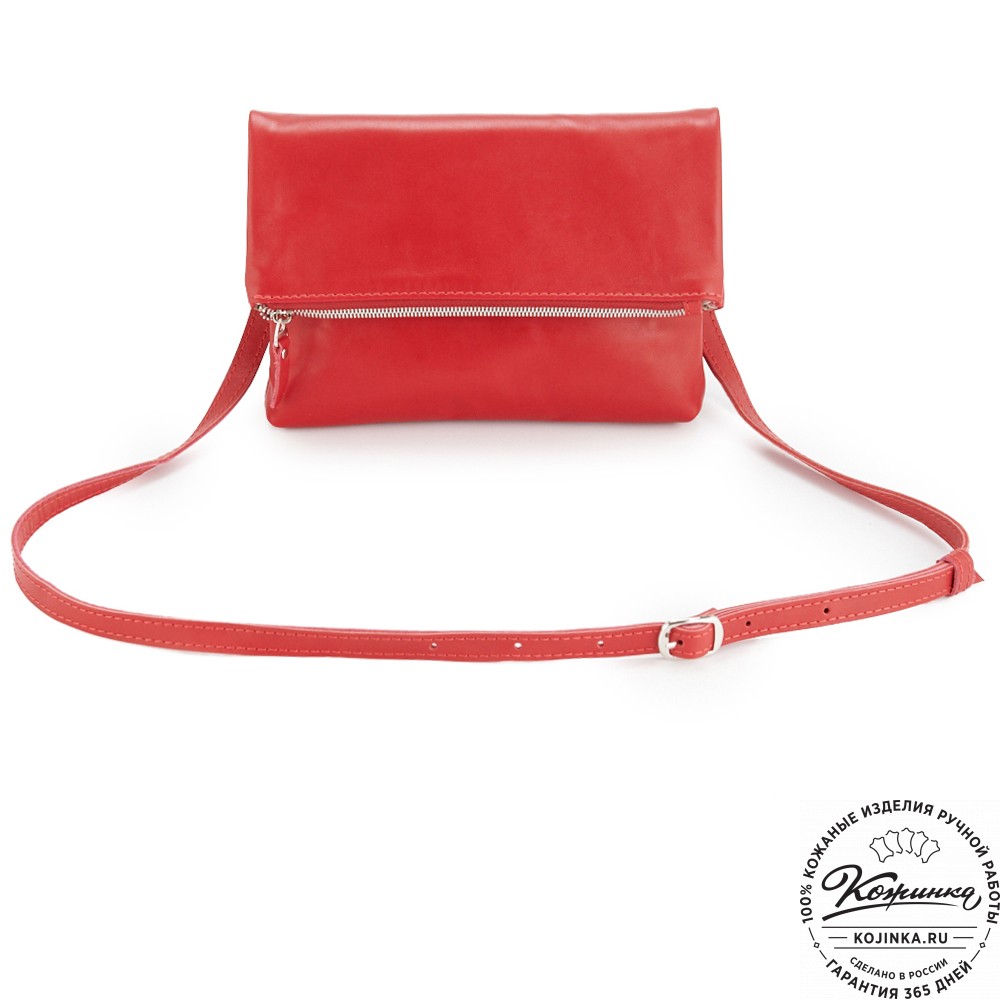 Кожаный клатч "Молли" (красный)